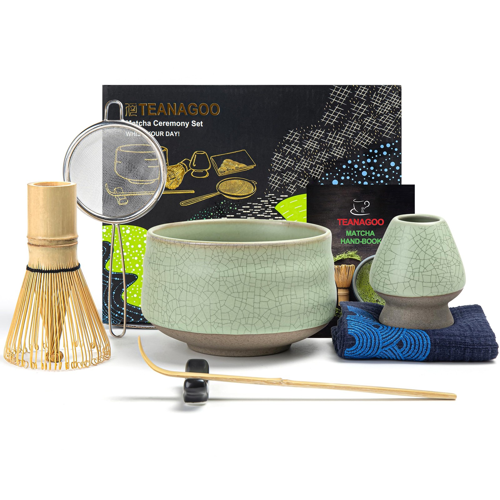 Kit Regalo Matcha Giapponese: Set 7 Pezzi con Chawan e Scatola Lusso