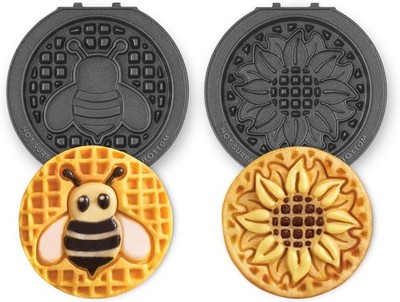 DASH Multimaker Mini System Two 4  Nonstick Removable Sunflower & Bee 