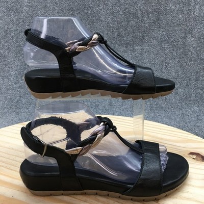 Tamaris Sandals Womens 39 Slingback Strappy Black Leather Casual Open Toe