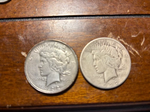 1922 P +1922 S 90% Silver Dollar in G-VG Circulated Condition