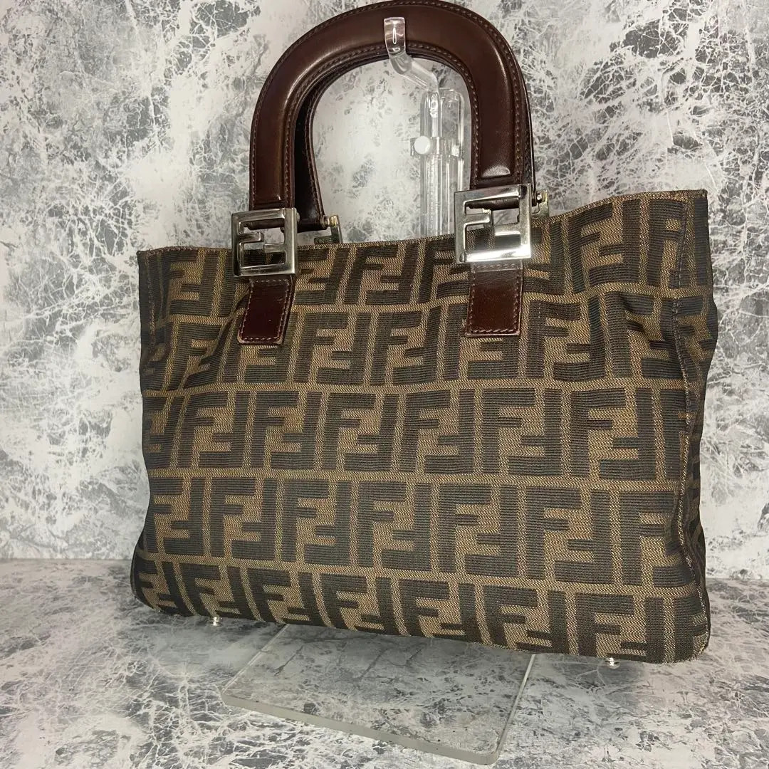 FENDI FF Zucca Hand Bag Tote Purse 26693 Authentic Used Japan thumbnail 3