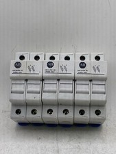 Lot Of 3 Allen Bradley 1492-FB2C30 2 Pole 30 Amp 600 V Fuse Holder with Fuses