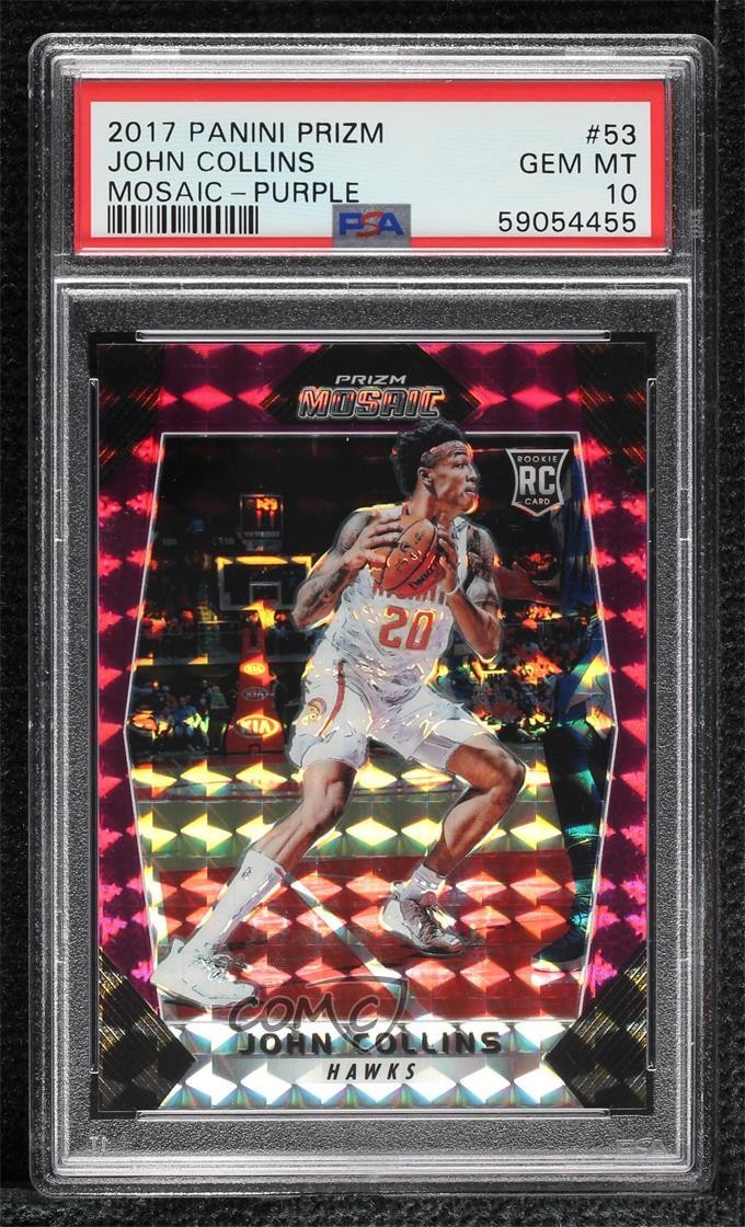 2017 Panini Prizm Mosaic Purple 43/99 John Collins PSA 10 GEM MT Rookie RC 11p9