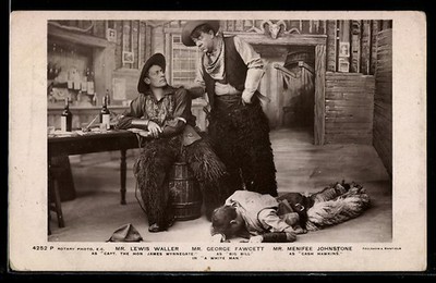 AK Schauspieler Lewis Waller und George Fawcett in dem Western-Film A White Man 