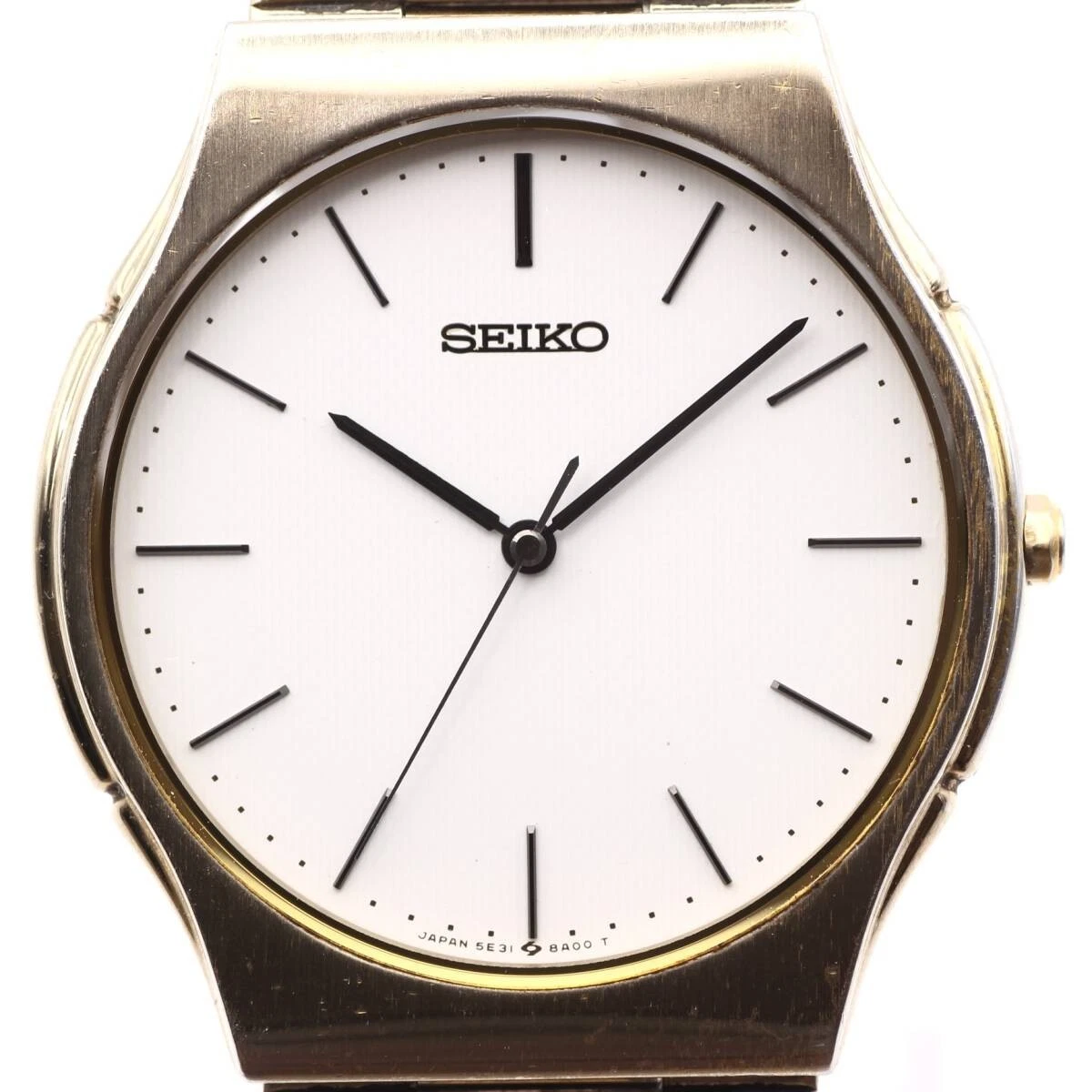 Rare SEIKO Dress Watch Men s Wristwatch 90s Vintage 5E31 8A00 White Dial Quartz
