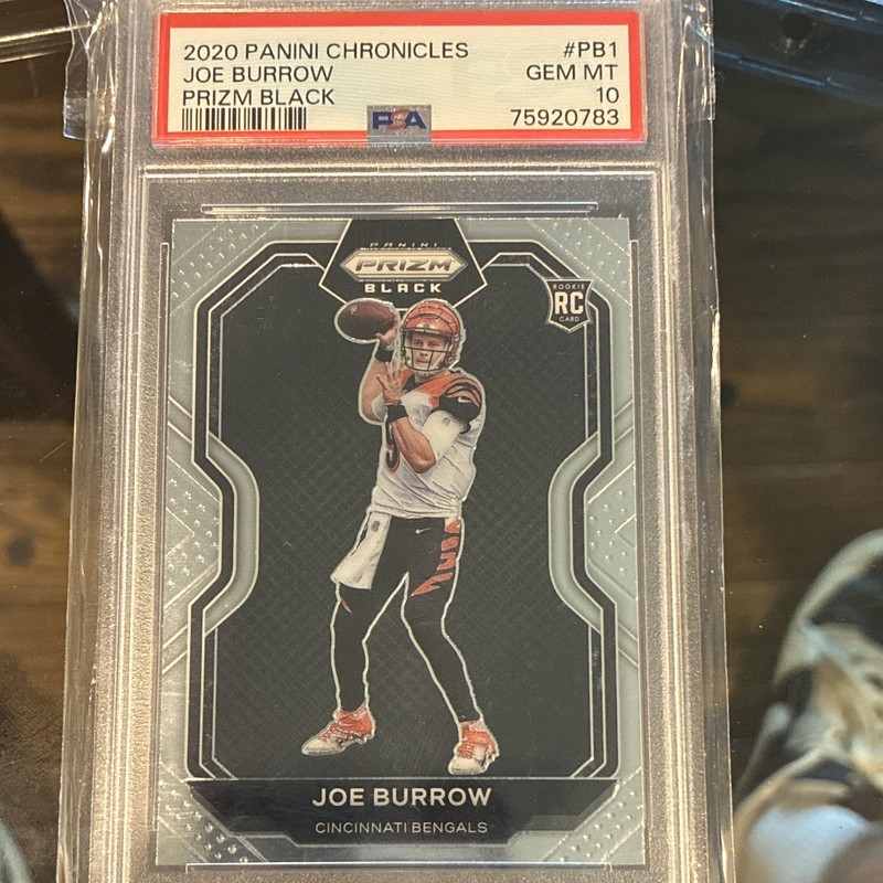 Panini Chronicles 2020 Prizm Black Joe Burrow #PB-1 Rookie Bengals PSA 10