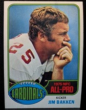 1976 Topps NFC All-Pro Jim Bakken #290 St. Louis Cardinals Ink Smear NMT-MT