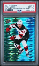 2023 UD ALLURE COLOR FLOW GREEN-BLUE-SPCTRM #CF28 LUKE HUGHES 8/50 PSA 10