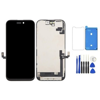 Für iPhone 16 LCD Display Touchscreen Schutzglas Schwarz