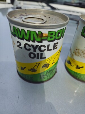 Lawn-Boy 2-Cycle Oil Two 8 oz Full Metal Cans NOS LAWN-BOY