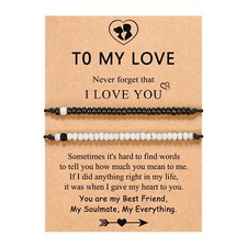 UNGENT THEM Pinky Promise Matching Bracelet for Couples Soulmate Man Distance...