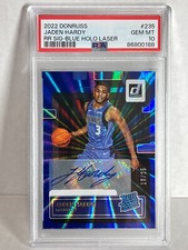 2022-23 Donruss Jaden Hardy Rated Rookie Auto Blue Laser /25 PSA 10 Gem Pop 1