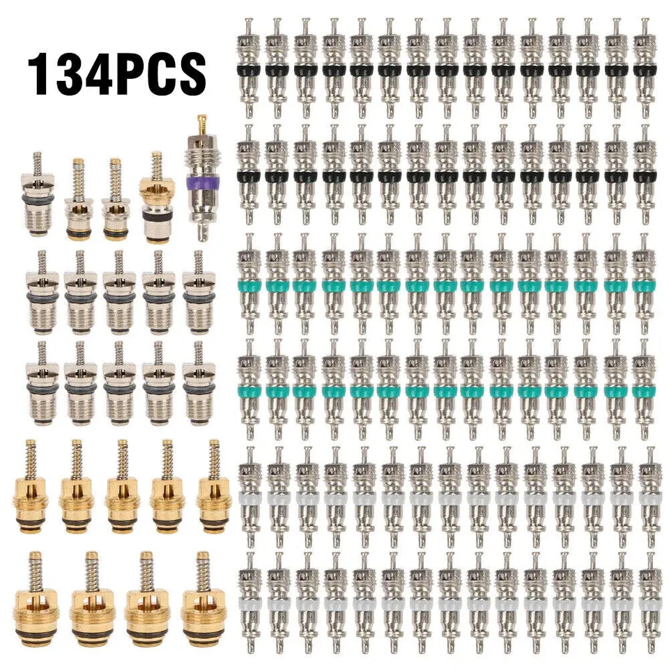 134Pcs R134a A/C Car Air Conditioner Valve Core Assortment Tools Replacement Kit - Image 4 of 4