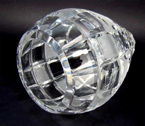Imposant Czech Cut Crystal Glass ART DÉCO Vase with Squares Bohemia 1930s - Picture 4 of 11