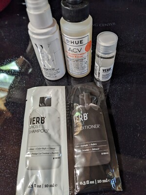 Lot of Traveling Sz Shampoo Treatment Verb, dpHue  ACV, Packet Shampoo/Condition
