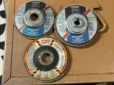 2x PFERD #62803 4-1/2'' X 3/4  X 7/8'' Polifan Flap Disc SGP Zircon Cool PFF115Z80