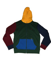 POLO RALPH LAUREN Men's Green Multi Colorblock Full Zip Hoodie NWT Sz Small