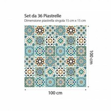KIT  36 PZ ADESIVI PIASTRELLE 2D DECORAZIONI  DESIGN CASA ARREDO CUCINA VETRATE