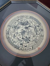The Bombay Company Private Collection Blue and White Plates #1 Deer 4132/10000