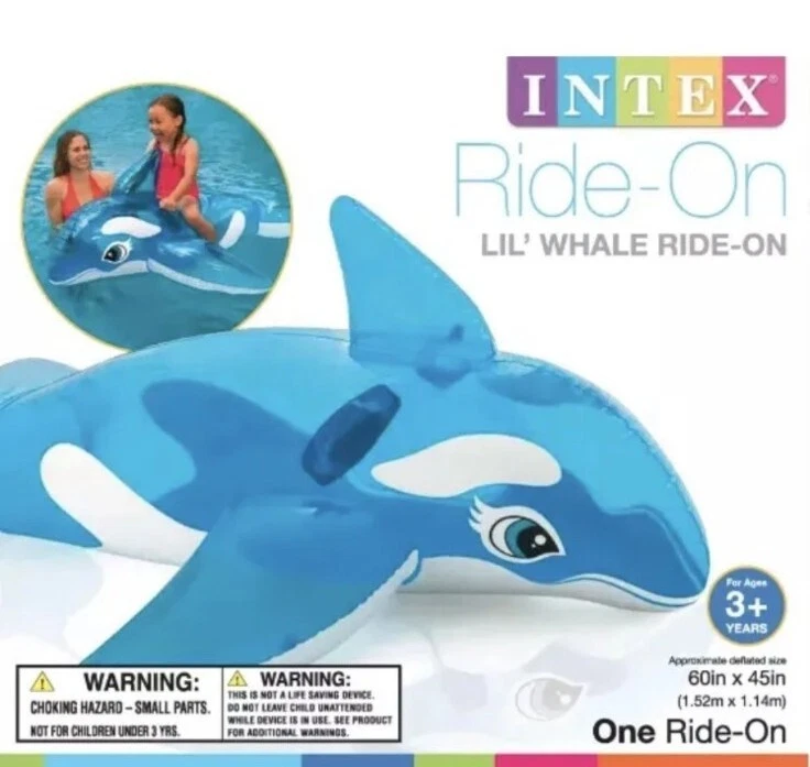 Intex Whale Inflatable Ride On Swimming Pool Toy New in Box - Image 4 of 4