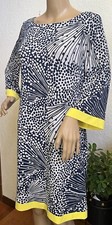 Laura Jeffries Dress Size 10 Sheath BK6M6466 Navy/White/Yellow Abstract