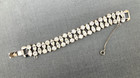 VINTAGE WEISS RHINESTONE BRACELET 6.75" SIGNED BRILLIANT RETRO JEWELRY Marquise