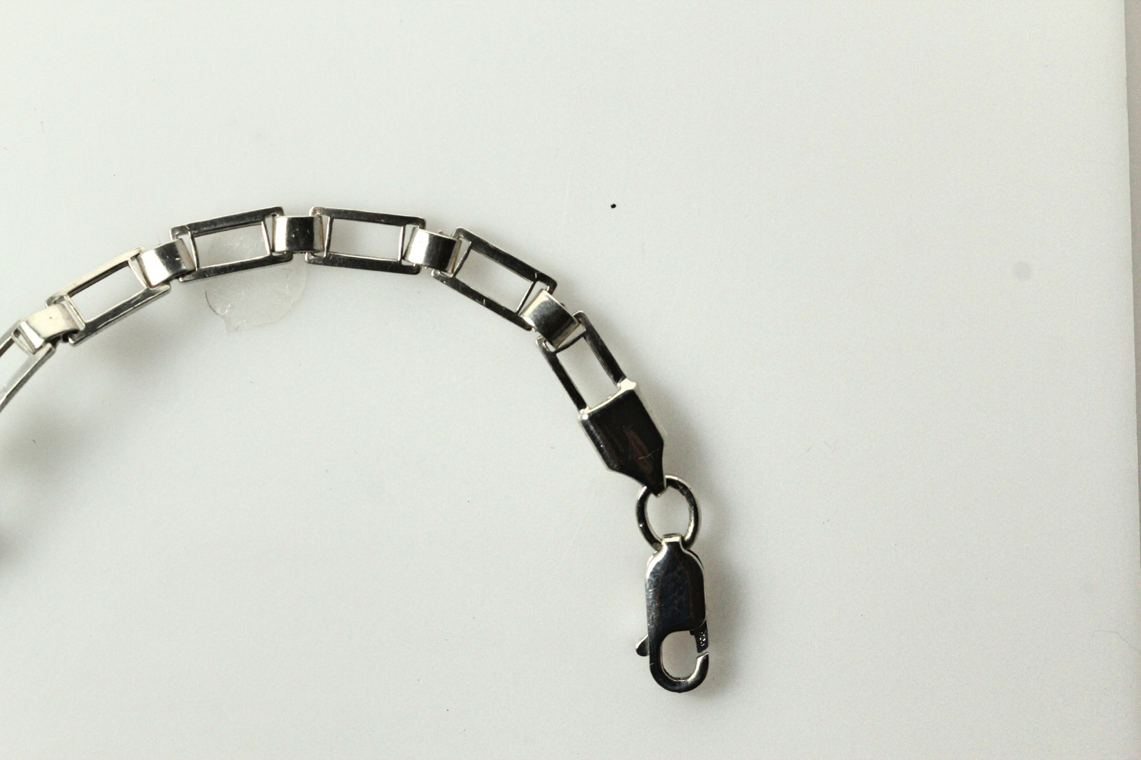 925 Sterling Silver 7.75" Rectangular Link Bracel… - image 2