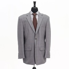 Joseph  Feiss 42L Gray Sport Coat Blazer Jacket Check 2B Wool