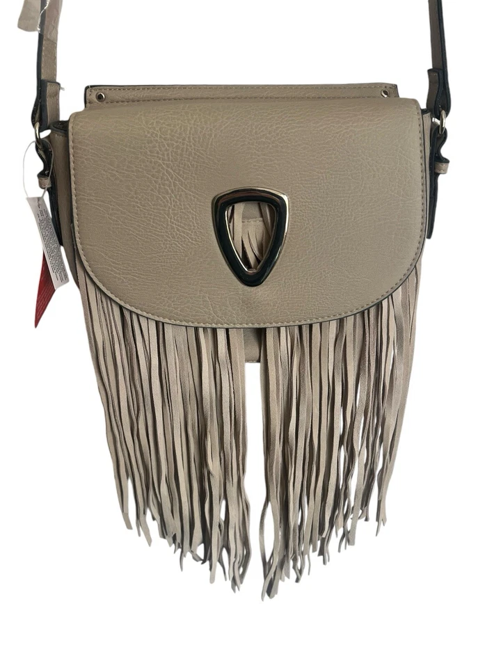 ASOS Cream Fringe Faux Leather Handbag Shoulder Designer NWT Medium - Image 3 of 4