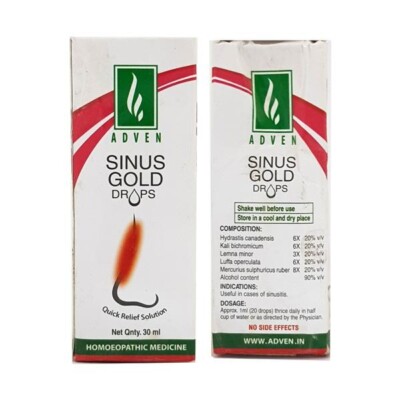 Adven Homoeopathic S inu s Gold Drop Relief Cold Headache 30ml FREESHIPWORLDWIDE