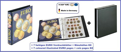 LINDNER-1608M-+-810D-S EURO Course-Currency Coin Sets Coin Album
