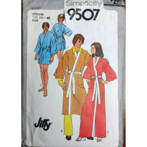  Robe kimono courte longue et courte vintage années 80 motif à coudre 9507 Med 38-40 - Photo 1/6