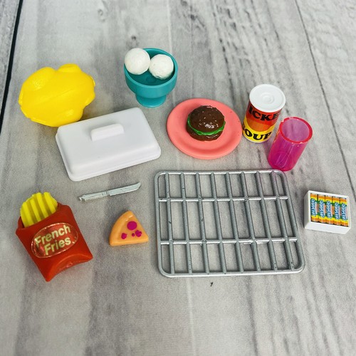 Vintage 80s/90s Barbie Doll Kitchen Littles Food Accessories Lot Burger