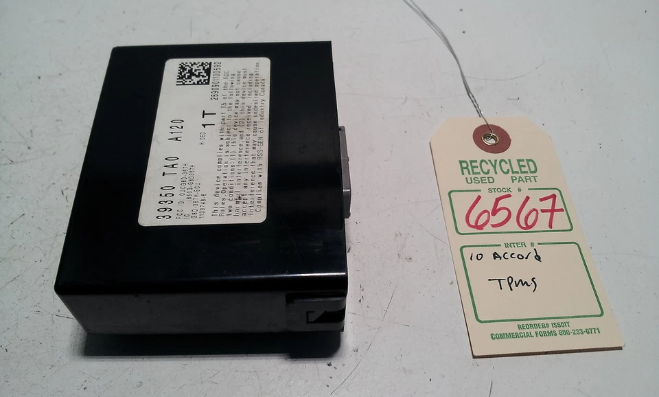 2010 Honda Accord Tire Pressure Monitor Sensor TPMS OEM 39350 TA0 A120 #6567 - Image 3 of 4