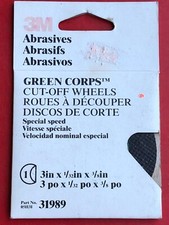 3M 31989 GREEN CORPS CUT-OFF WHEEL DISC 3 DIA...