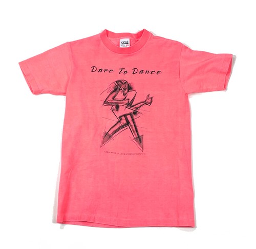 VTG 90s Pink Dare Dance Print T-Shirt 