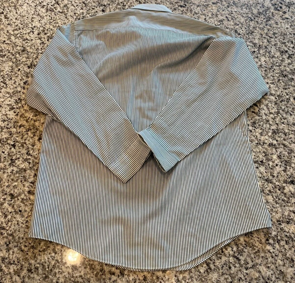 Camisa de jugador Marquis Vegas L/S a rayas vestido con botones 16-1/2 34-35 ranuras Foto 2 de 4