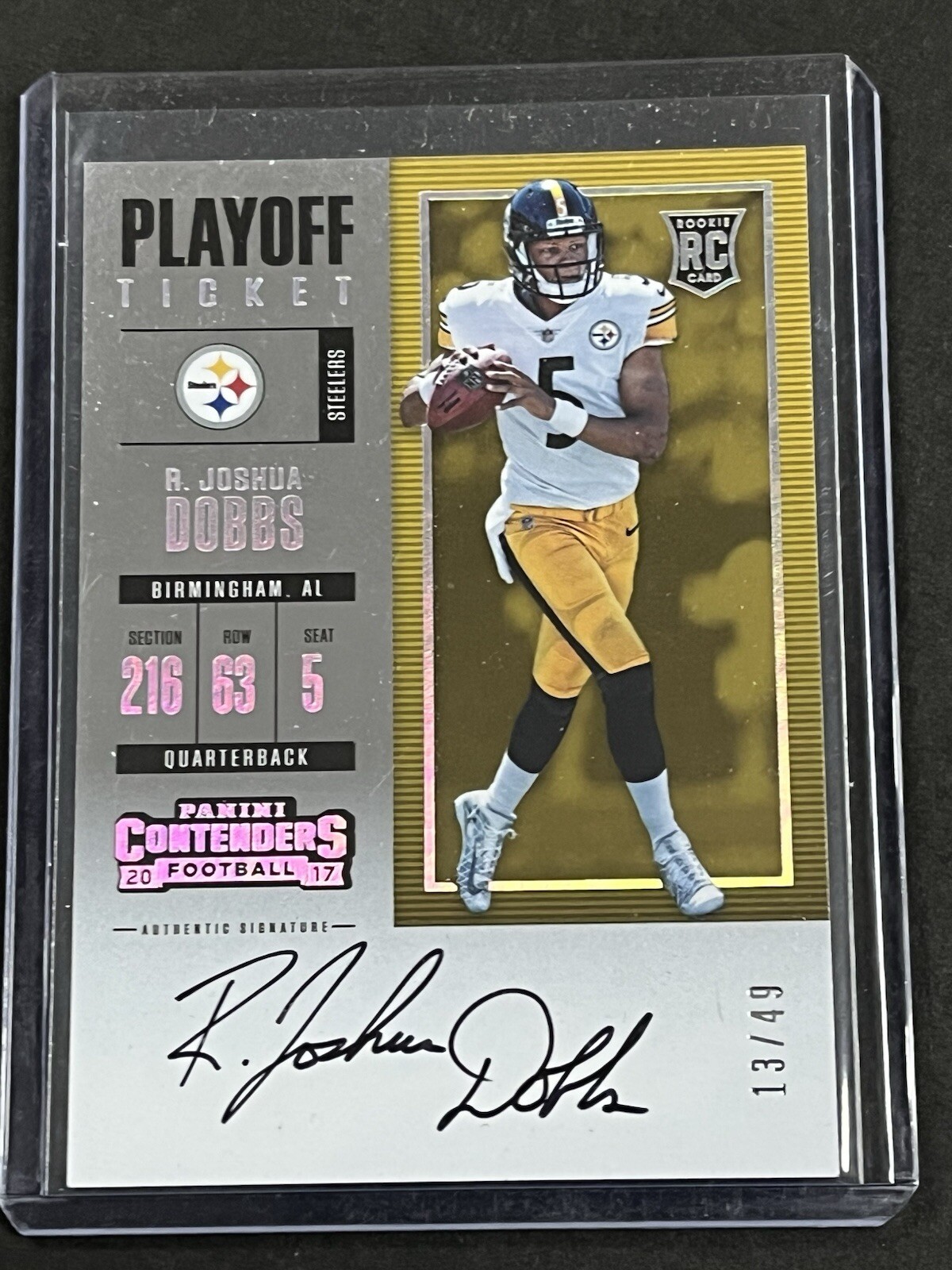 2017 Panini Contenders R. JOSHUA DOBBS #306 Playoff Ticket Auto /49