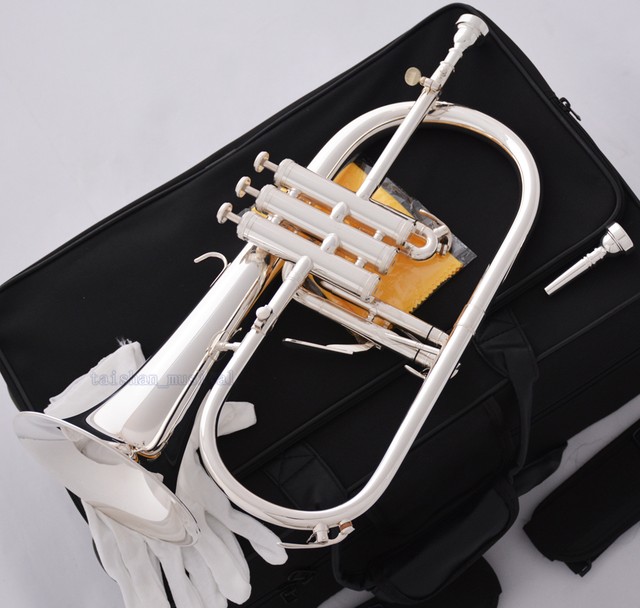 Professional Silver Plated Bb Flugelhorn MONEL Valve Quality Flugel 2