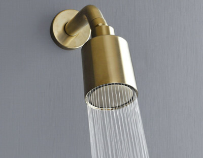 Brushed Gold Shower Head Top Spray Wall-mount Arm Diverter Bathroom Accessories