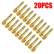 20PC 6.35mm 1/4" Male to 3.5mm 1/8" Female TRS Stereo Audio Headphone Adapter **