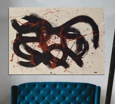 64”X44” Mark Little original canvas ￼painting OOAC Acrylic,Abstract, Action XL