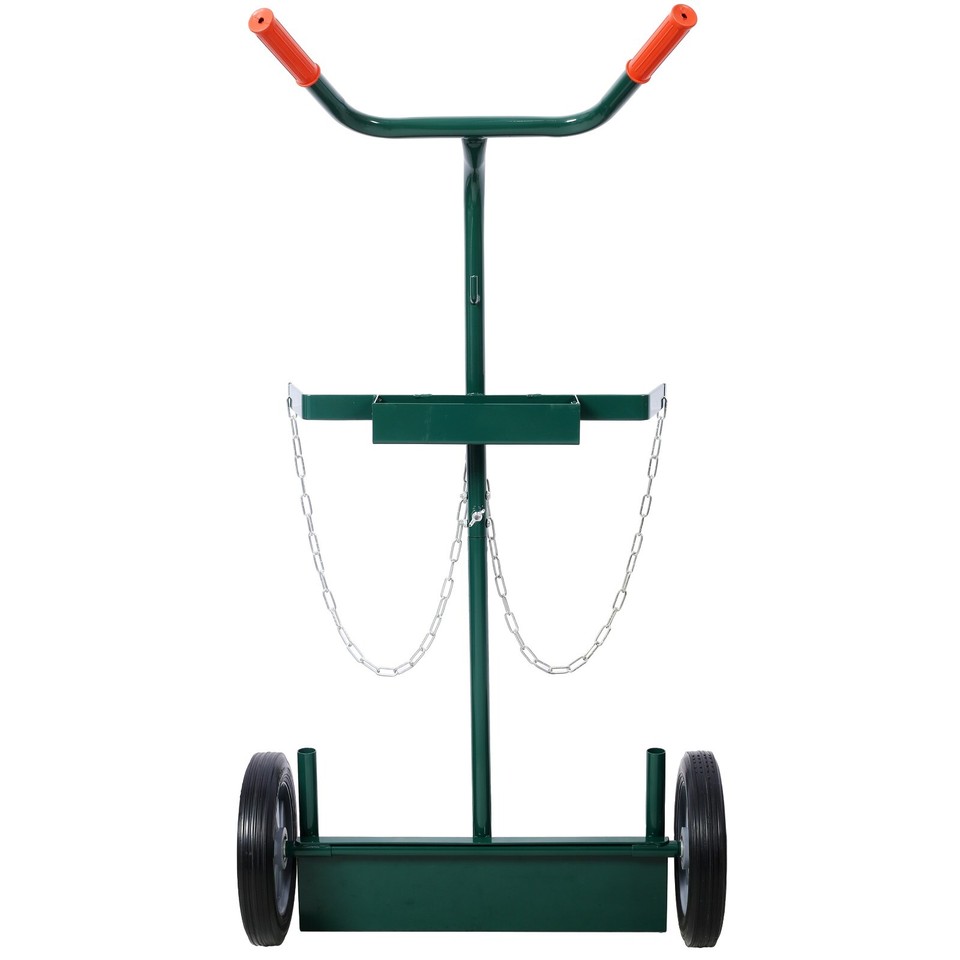 Large Dual Oxygen Tank Cart Dolly Double Cylinder Cart W/ 10