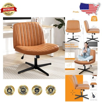 Elegant Armless Swivel Vanity Chair - Perfect for Office, Study, or Gaming