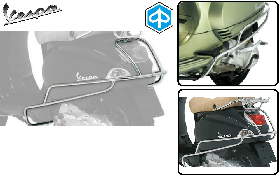 Protection arrière Vespa LXV 125 en chrome anti-rayures
