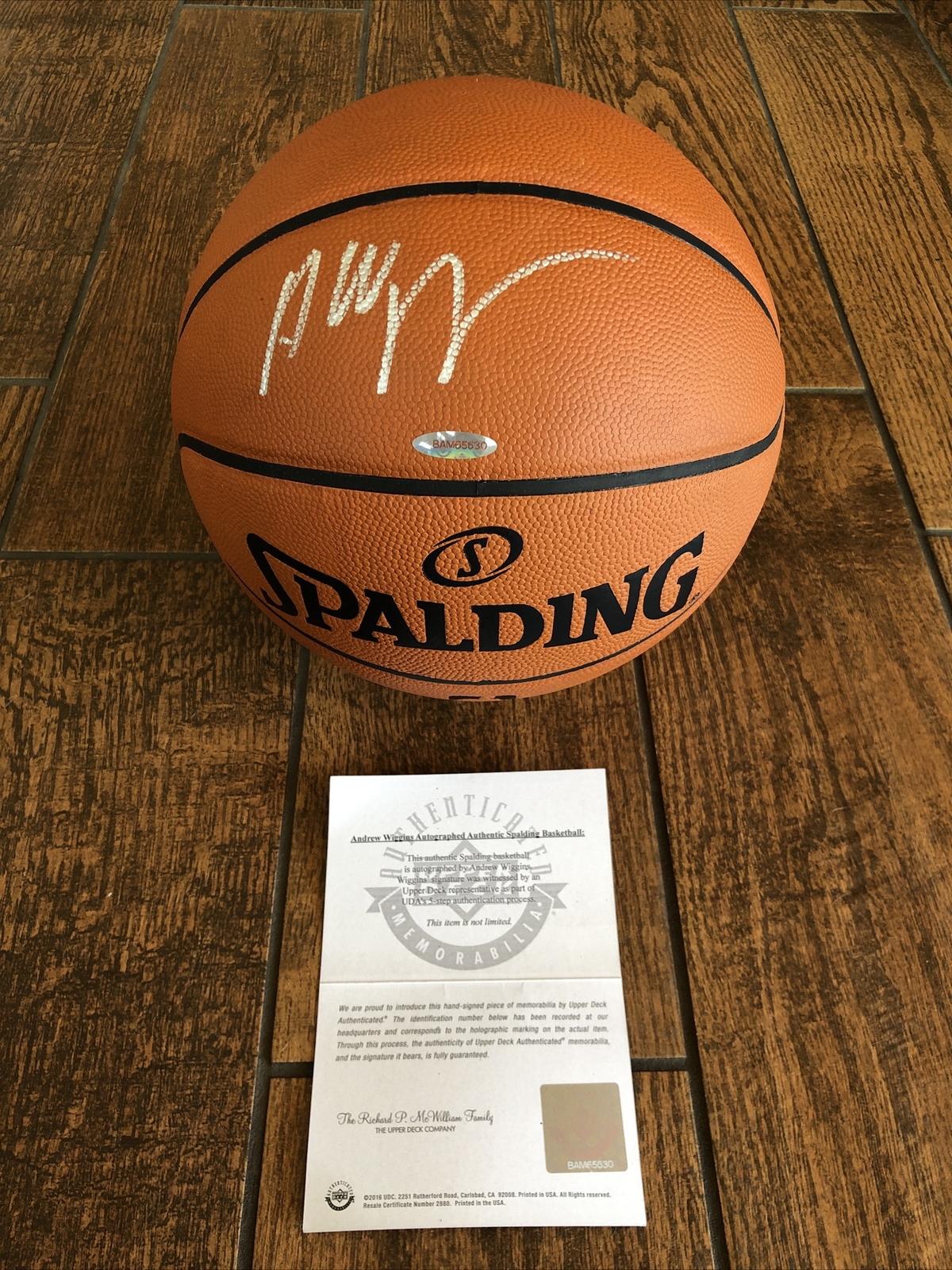 Andrew Wiggins Signed Autographed Official Spalding Basketball Warriors ...