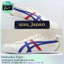 Onitsuka Tiger MEXICO 66 1183B511-100 Unisex WHITE / DARK BLUE Size M4-14 NEW