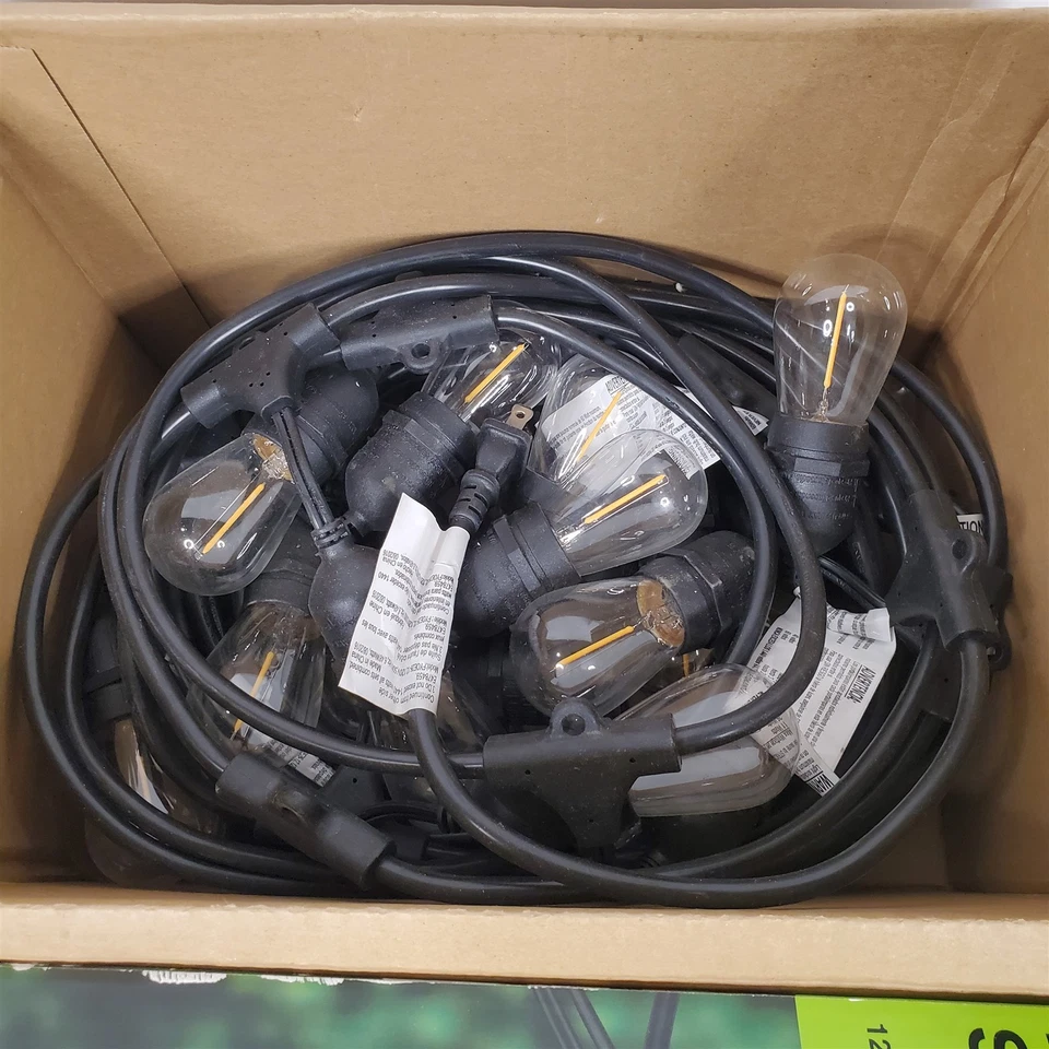 3 Sets of 24 ft Black Indoor/Outdoor String Light w/LED Edison Bulbs 72 ft Total - Image 2 of 4