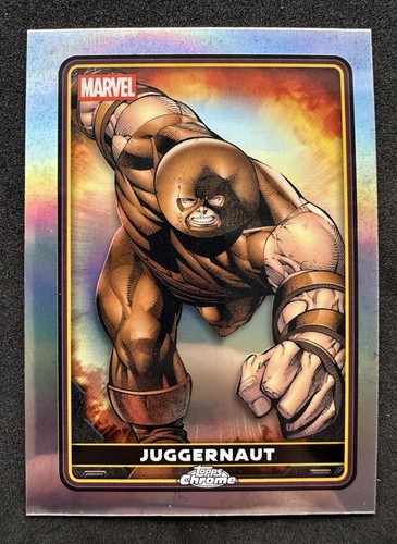 2025 Topps Chrome Deadpool Juggernaut Refractor SP 9 Comic Accurate Portrait