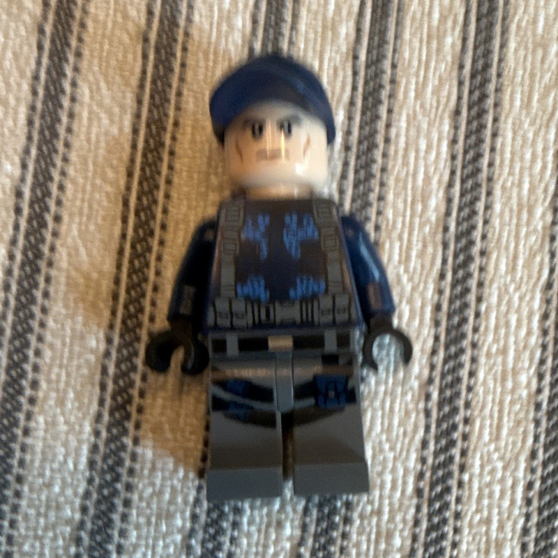 LEGO Minifigure Dark Blue Cap, Dark Blue Torso, Gray Legs, Plastic
